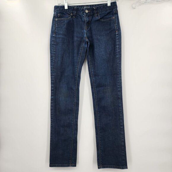 ANN TAYLOR Loft Modern Straight Dark Wash Blue Jeans 0 (25) - Picture 2 of 9